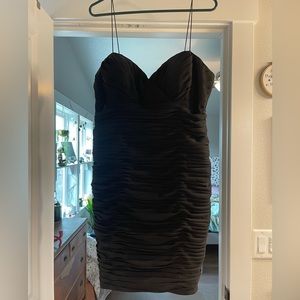 Black ruched cocktail dress size 14 fits more like 12 or 10